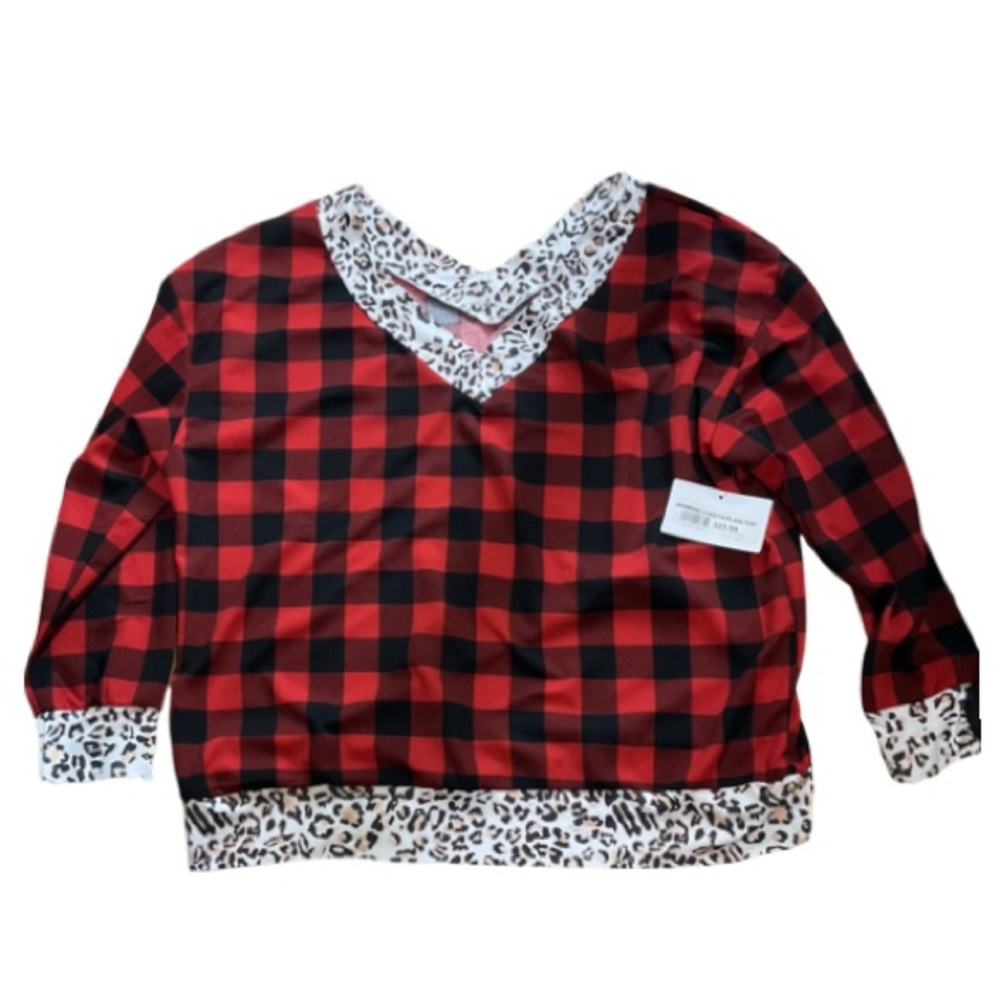 Women’s Leopard and plaid Blouse